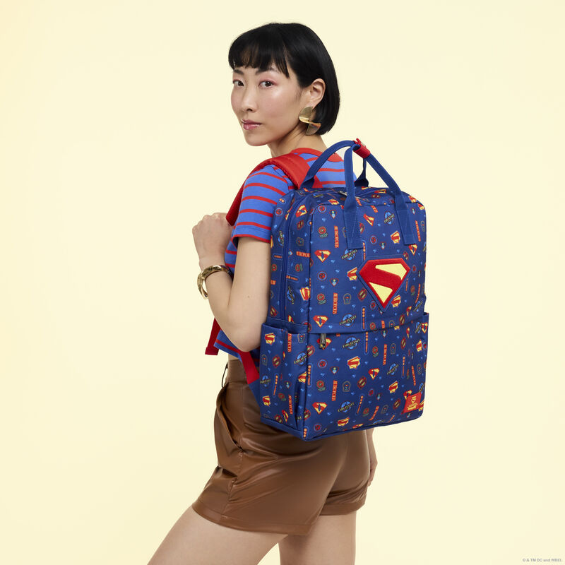 Superman All-Over Print Nylon Full-Size Backpack LFlifestyle1 view 2